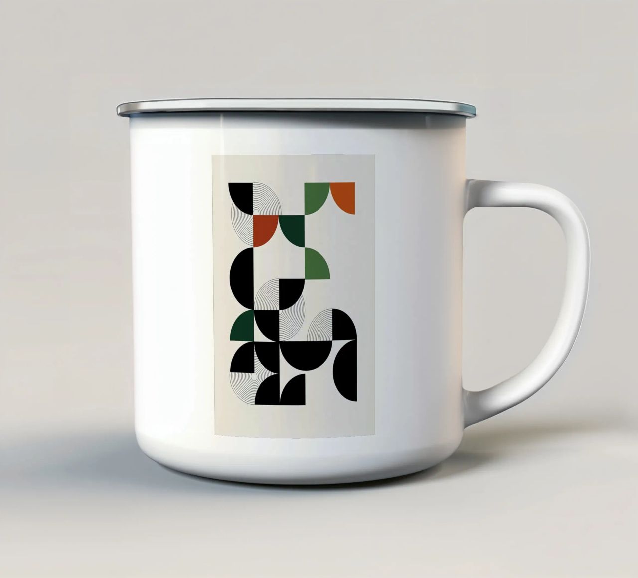 geometrico astratto tazza in smalto da Yeadon