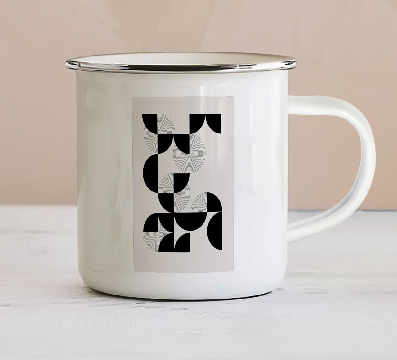 grafico geometrico tazza in smalto da Yeadon