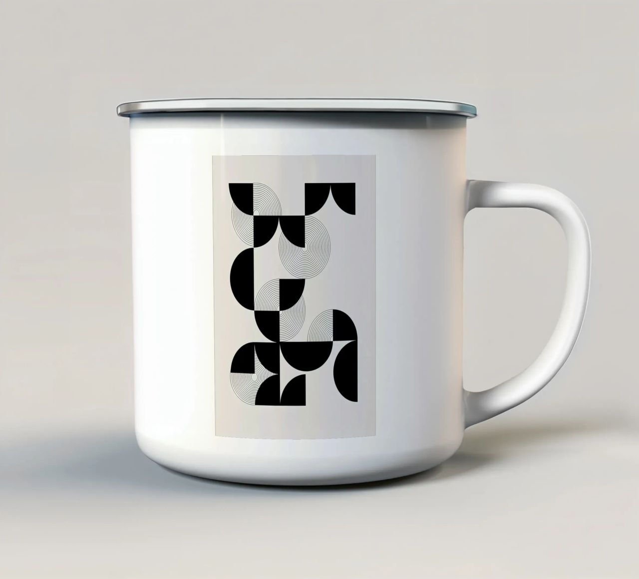 grafico geometrico tazza in smalto da Yeadon
