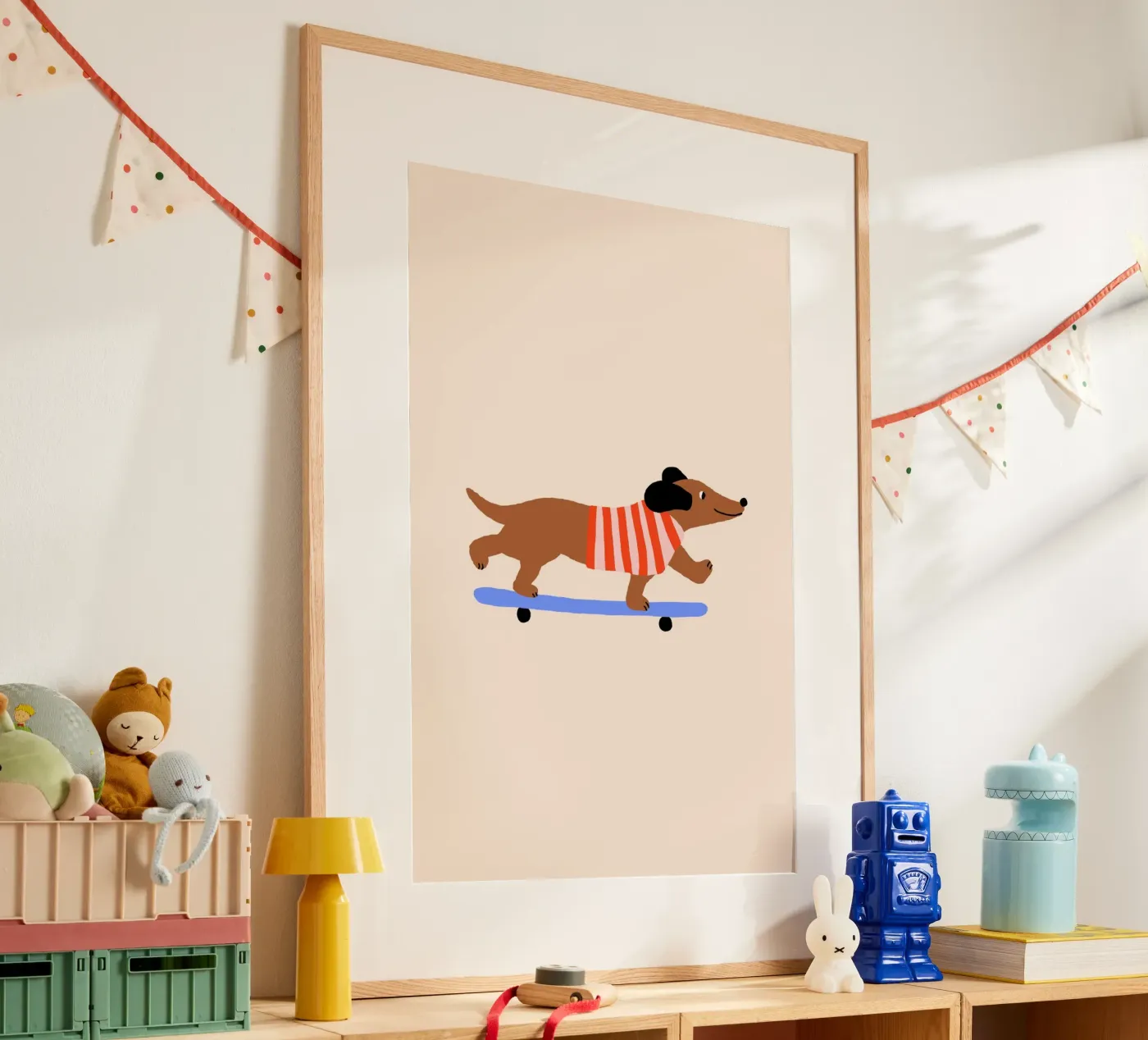 Dackel mit Skateboard Poster von Maren Gross