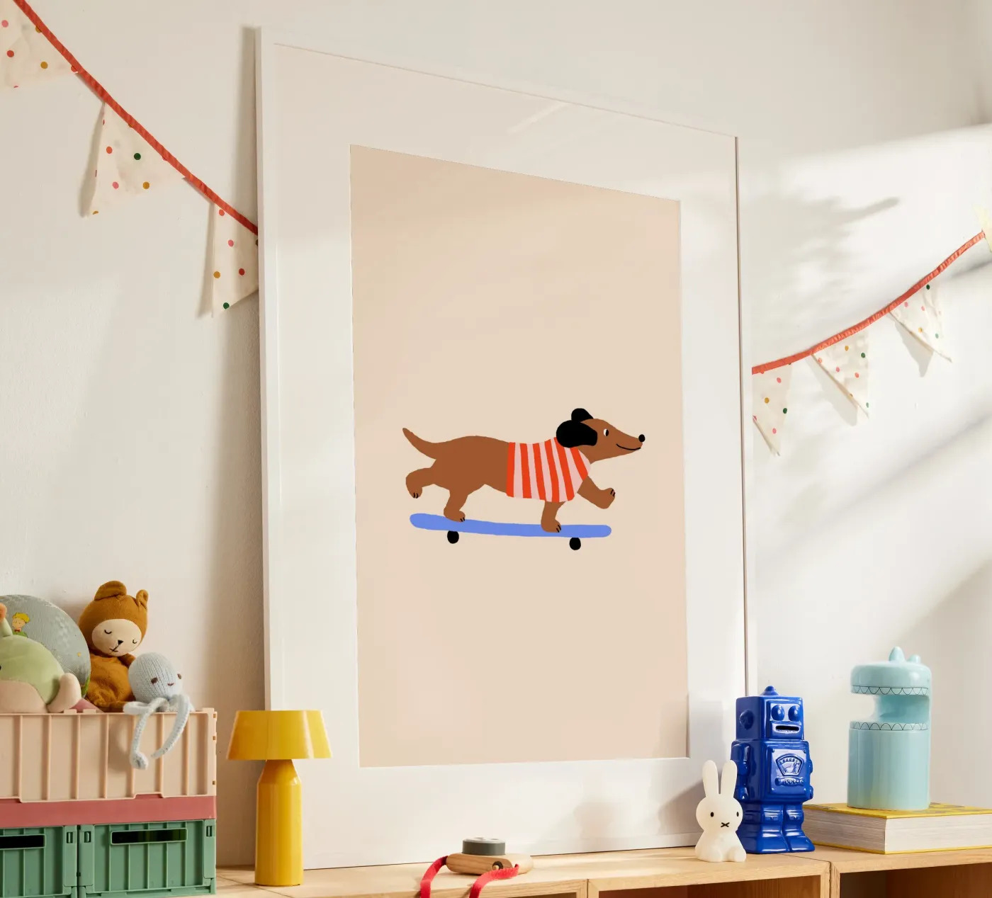 Dackel mit Skateboard Poster von Maren Gross