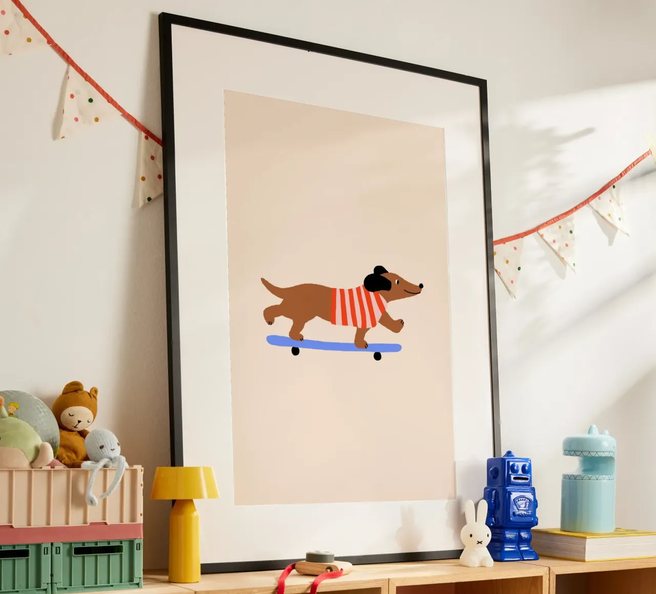 Bassotto con skateboard poster da Maren Gross