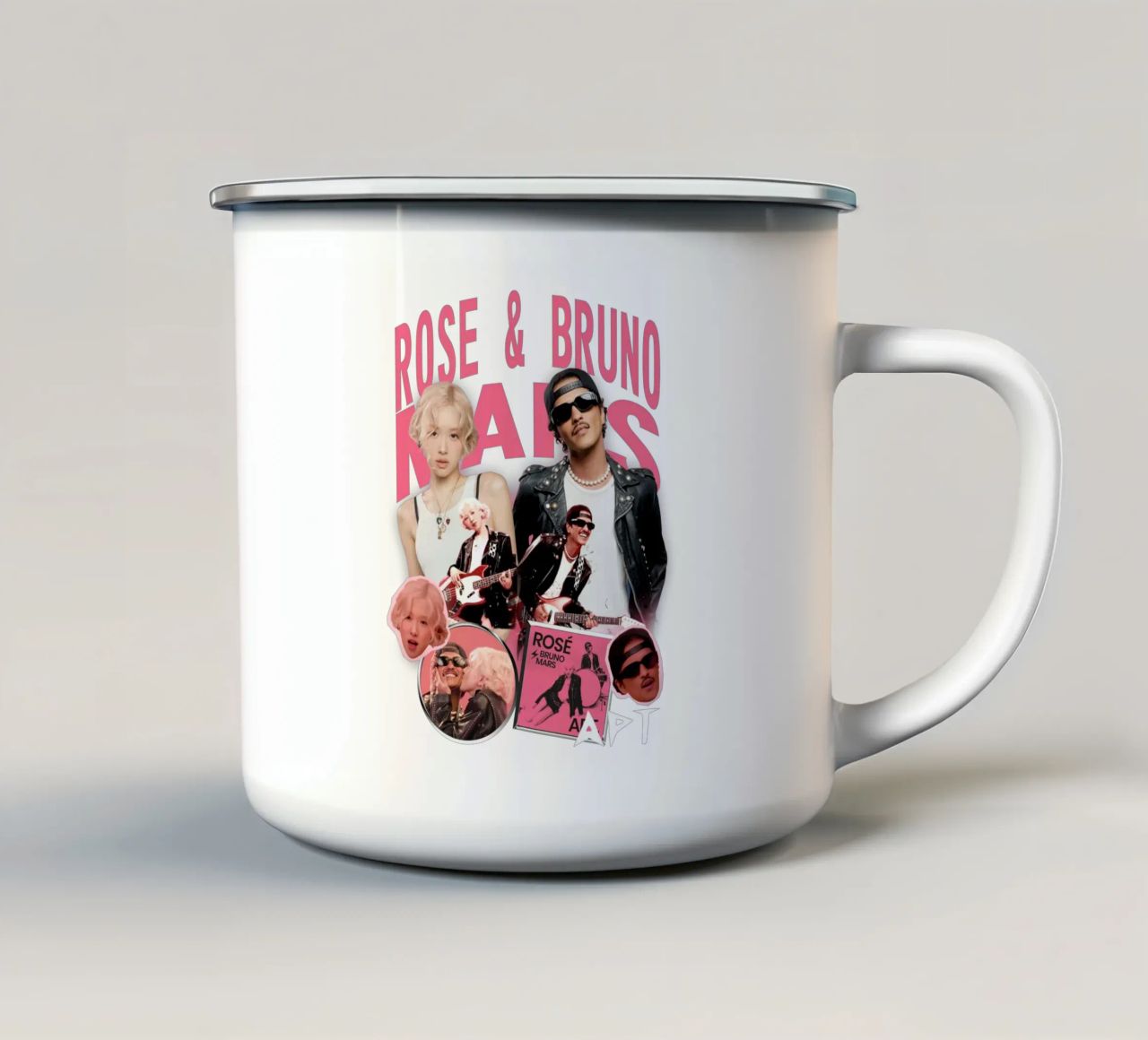 Rose e Bruno Mars tazza in smalto da Georgi Gutmannn