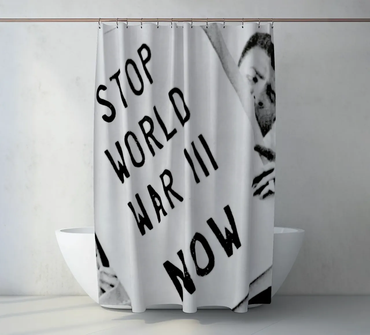 Cassius Clay/Muhammad Ali participates in anti-war demonstration tenda da doccia da Gallery Print and Art Limited