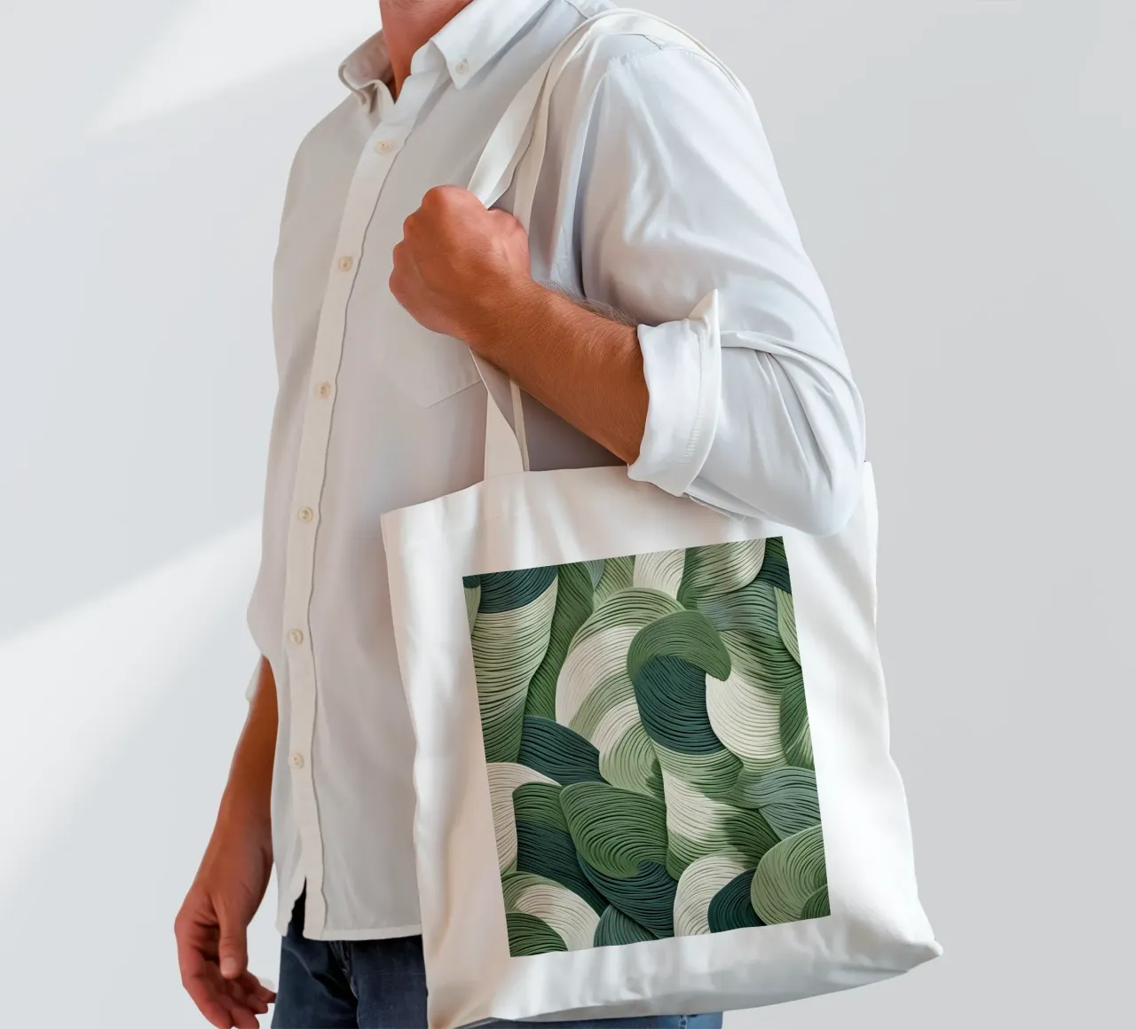 Green leaves Whirl tote bag by Carinaprint