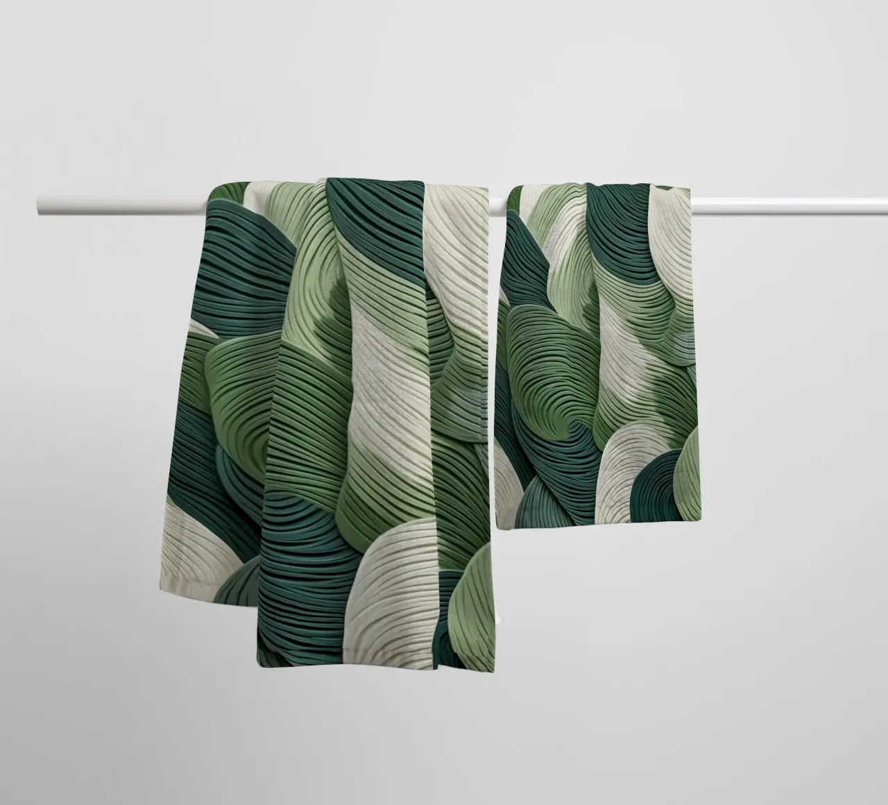 Vortice di foglie verdi asciugamano da bagno da Carinaprint