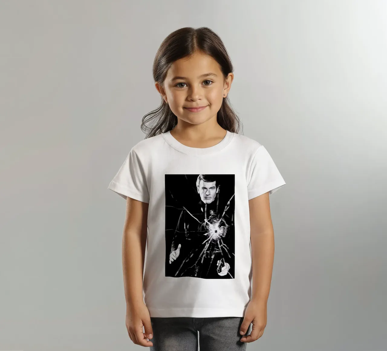 Roger Moore in  'Live and Let Die' t-shirt bambini da Gallery Print and Art Limited