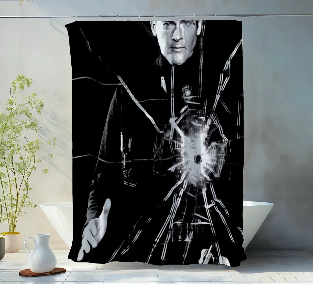 Roger Moore in  'Live and Let Die' tenda da doccia da Gallery Print and Art Limited