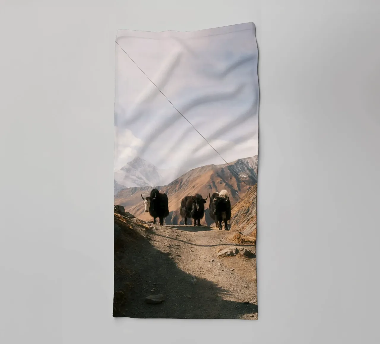 Yaks of the High Himalayas towel by FujiPrints