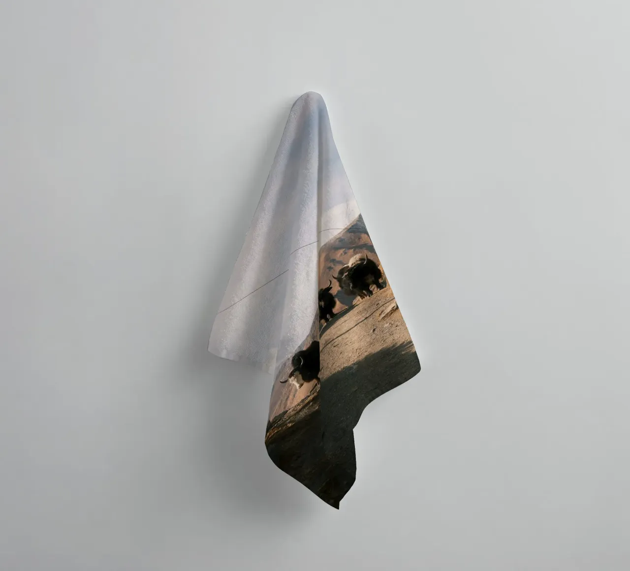 Yaks of the High Himalayas towel by FujiPrints