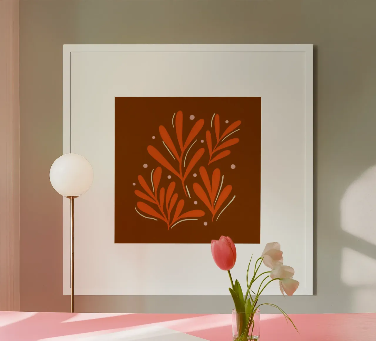 Rami ondulati e carini poster con telaio in plastica da Wackapacka