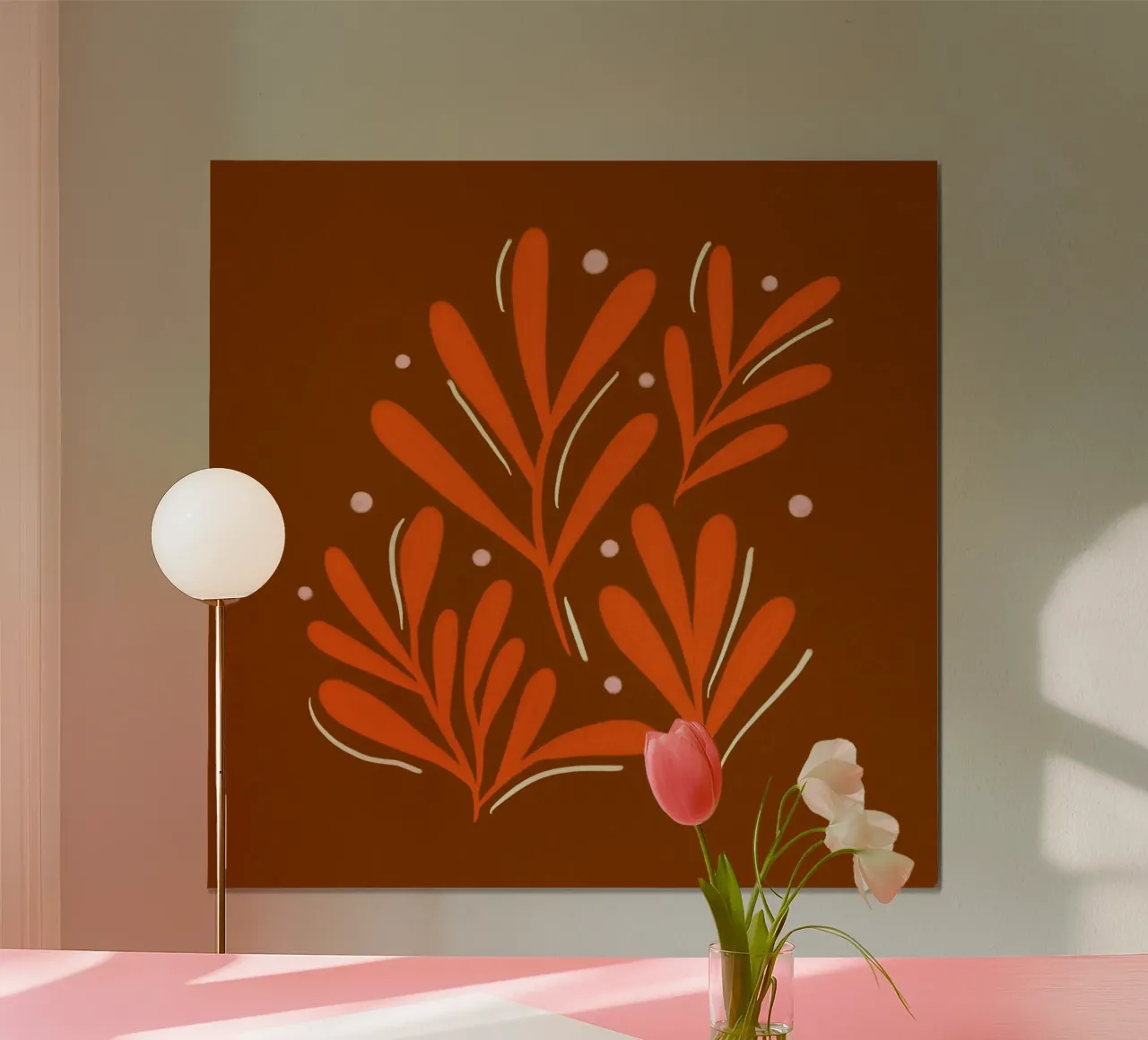 Rami ondulati e carini poster con telaio in plastica da Wackapacka