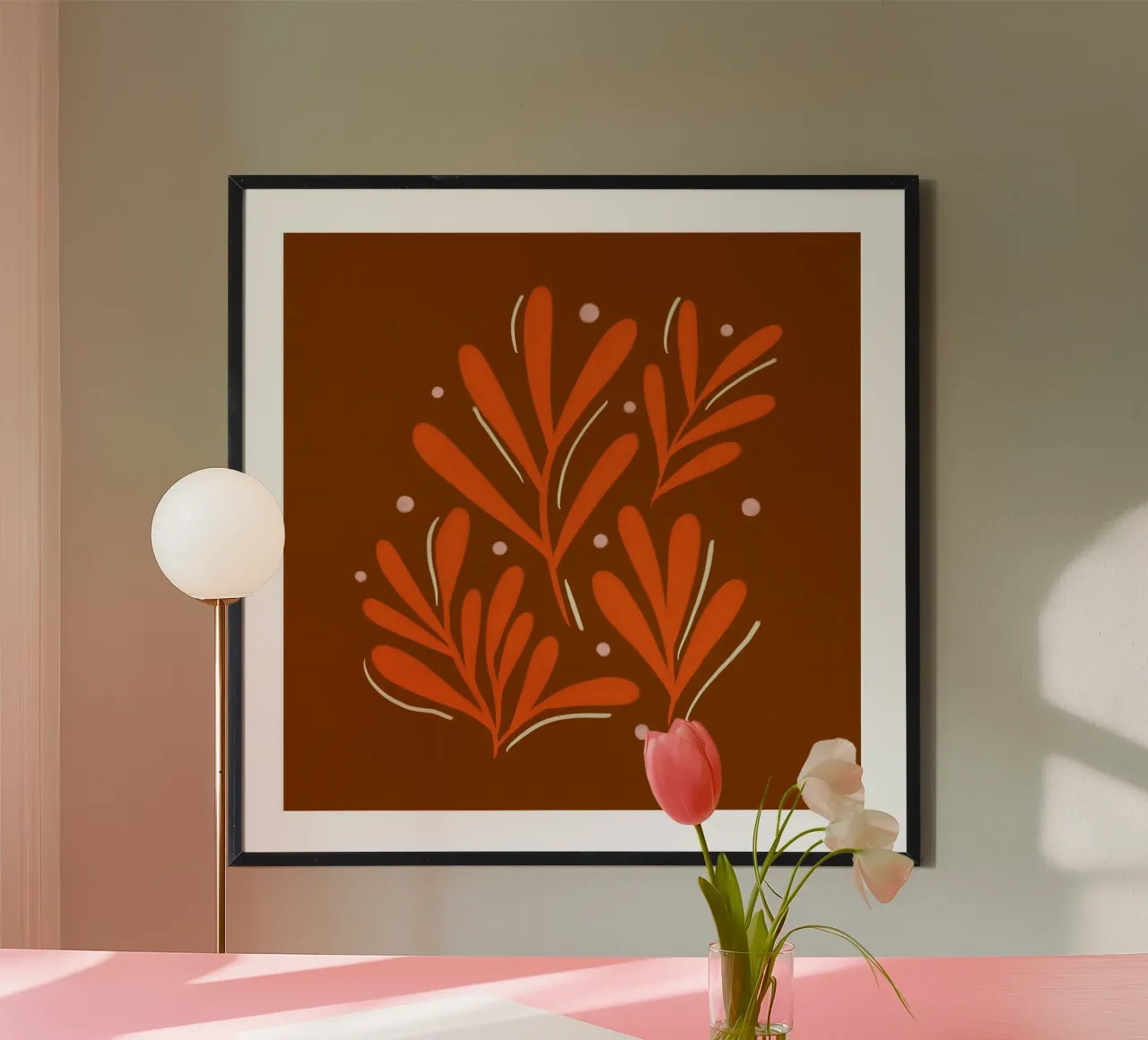 Rami ondulati e carini poster con telaio in plastica da Wackapacka