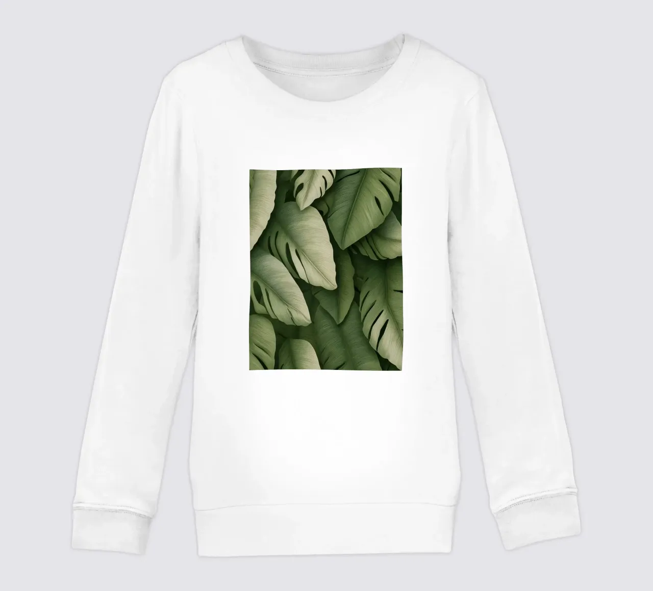 Monstera in contrasto felpa bambino da Carinaprint