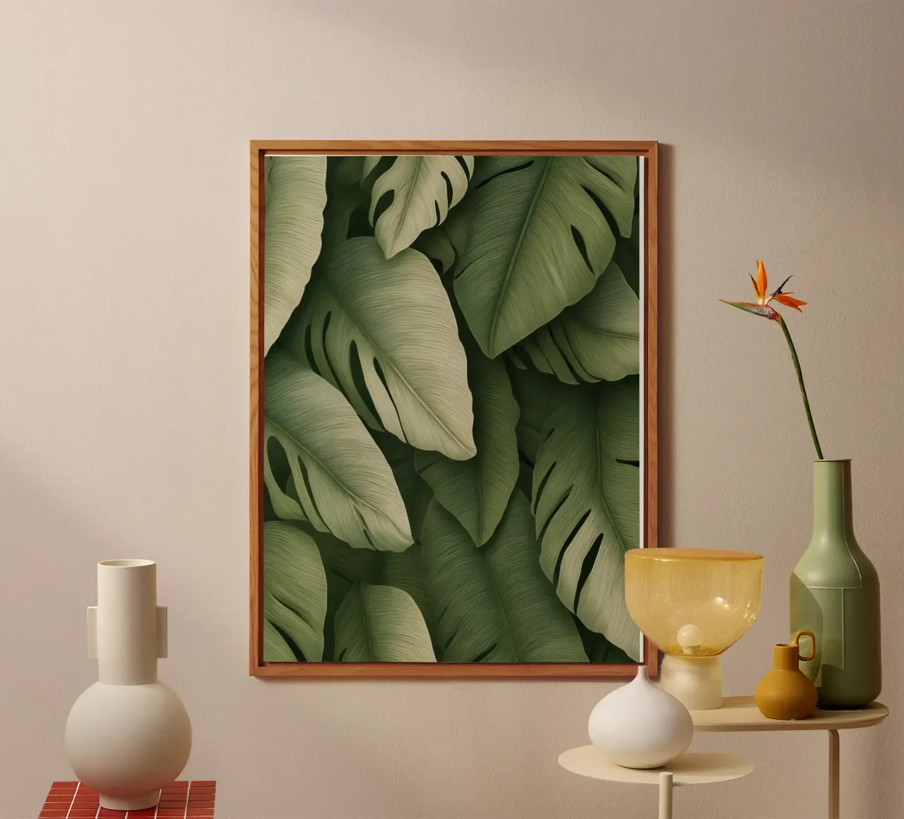 Monstera in contrasto alluminio dibond da Carinaprint
