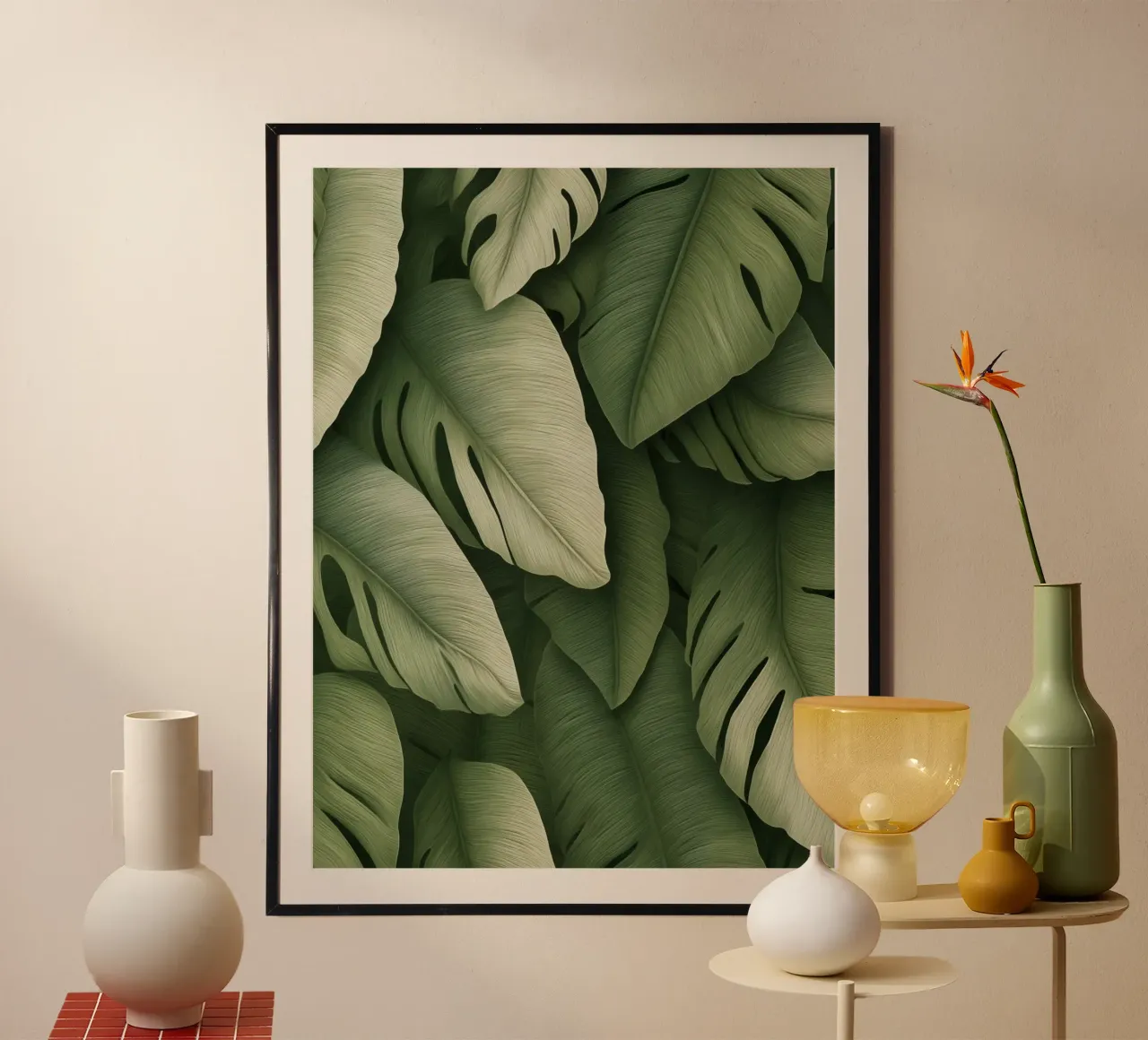 Contrasting Monstera hahnemühle by Carinaprint