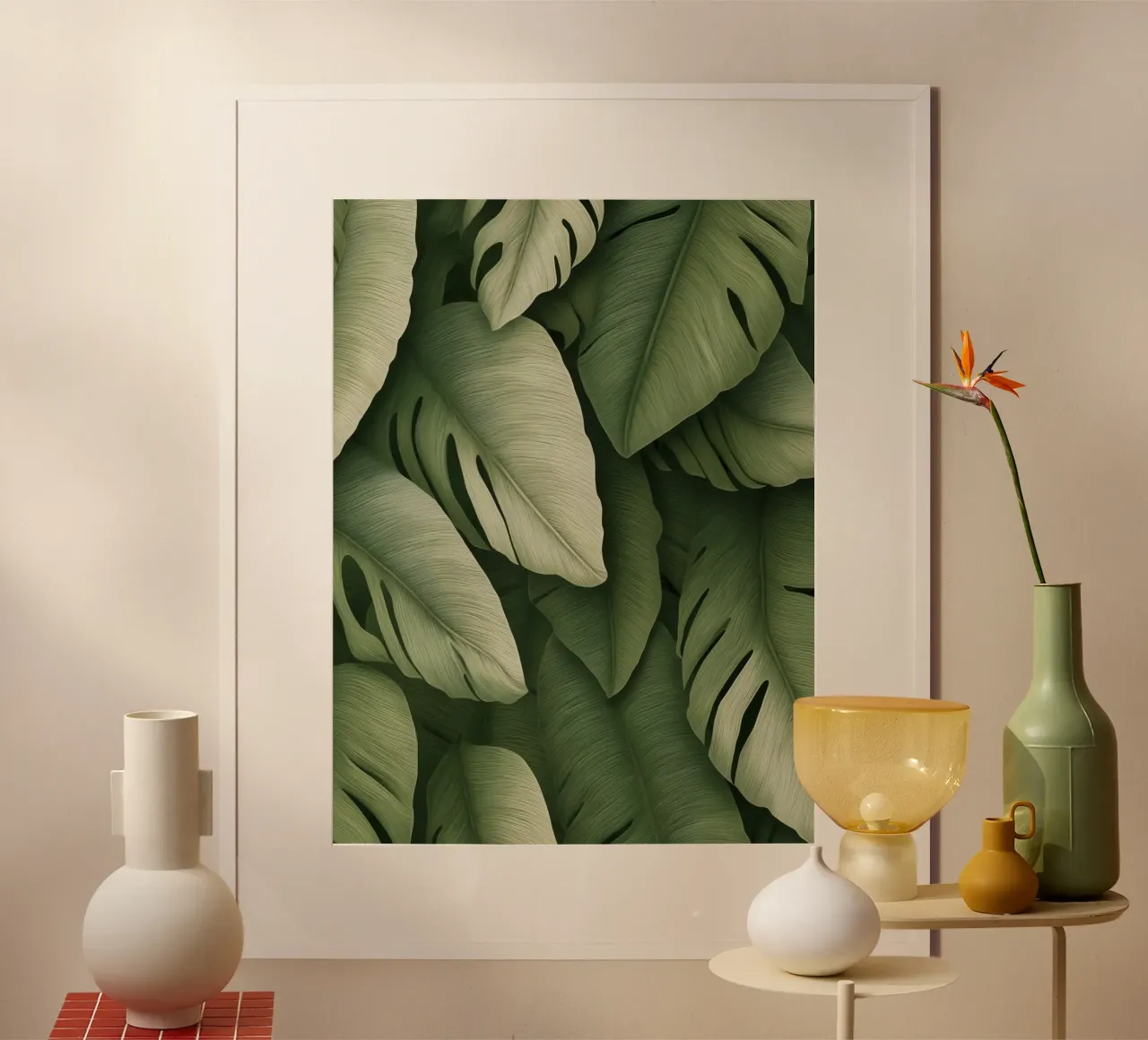 Contrasting Monstera hahnemühle by Carinaprint