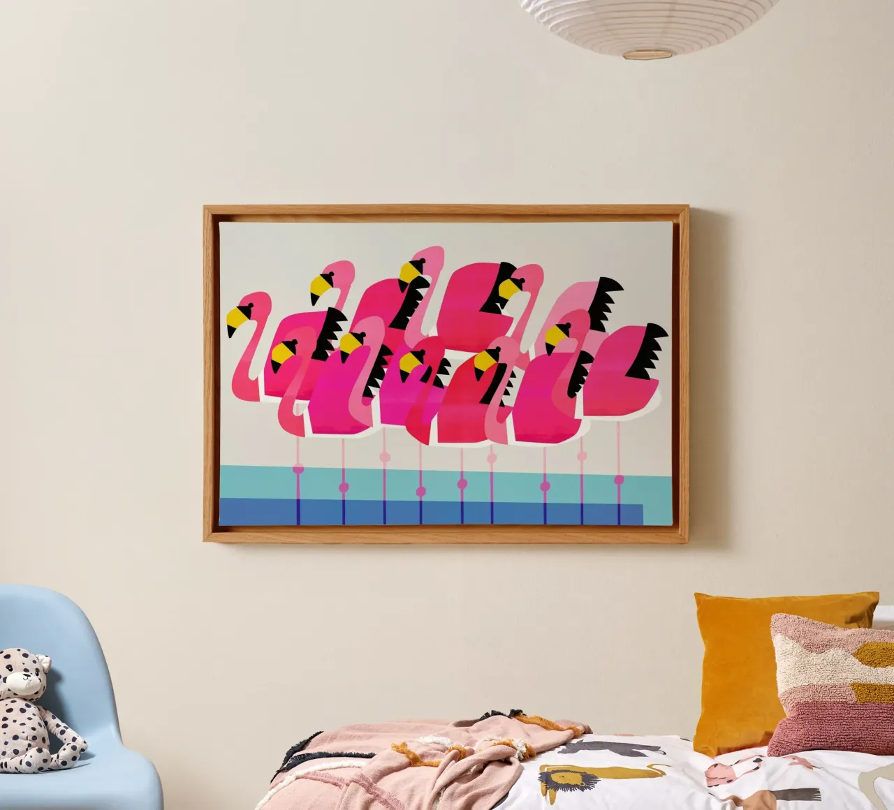 Flamboyance of Flamingos canvas by Fox & Velvet