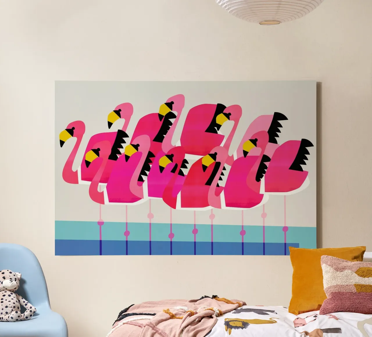 Flamboyance of Flamingos canvas by Fox & Velvet