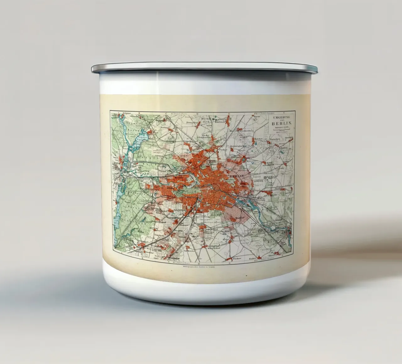 Berlin And The Surrounding Area, Germany, 1899 tazza in smalto da Artokoloro Quint Lox Ltd