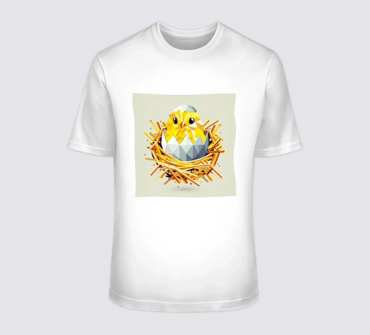 Pulcino geometrico in un nido - gioia pasquale e inizio della primavera t-shirt da namosh