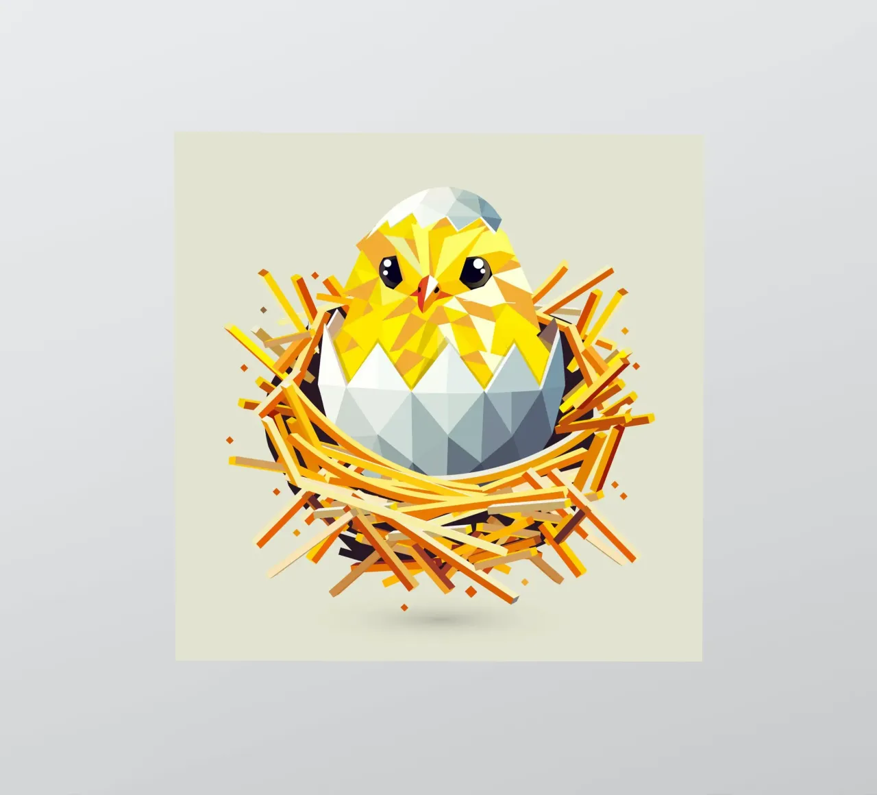 Geometric chick in a nest - Easter joy & the start of spring sticker by namosh