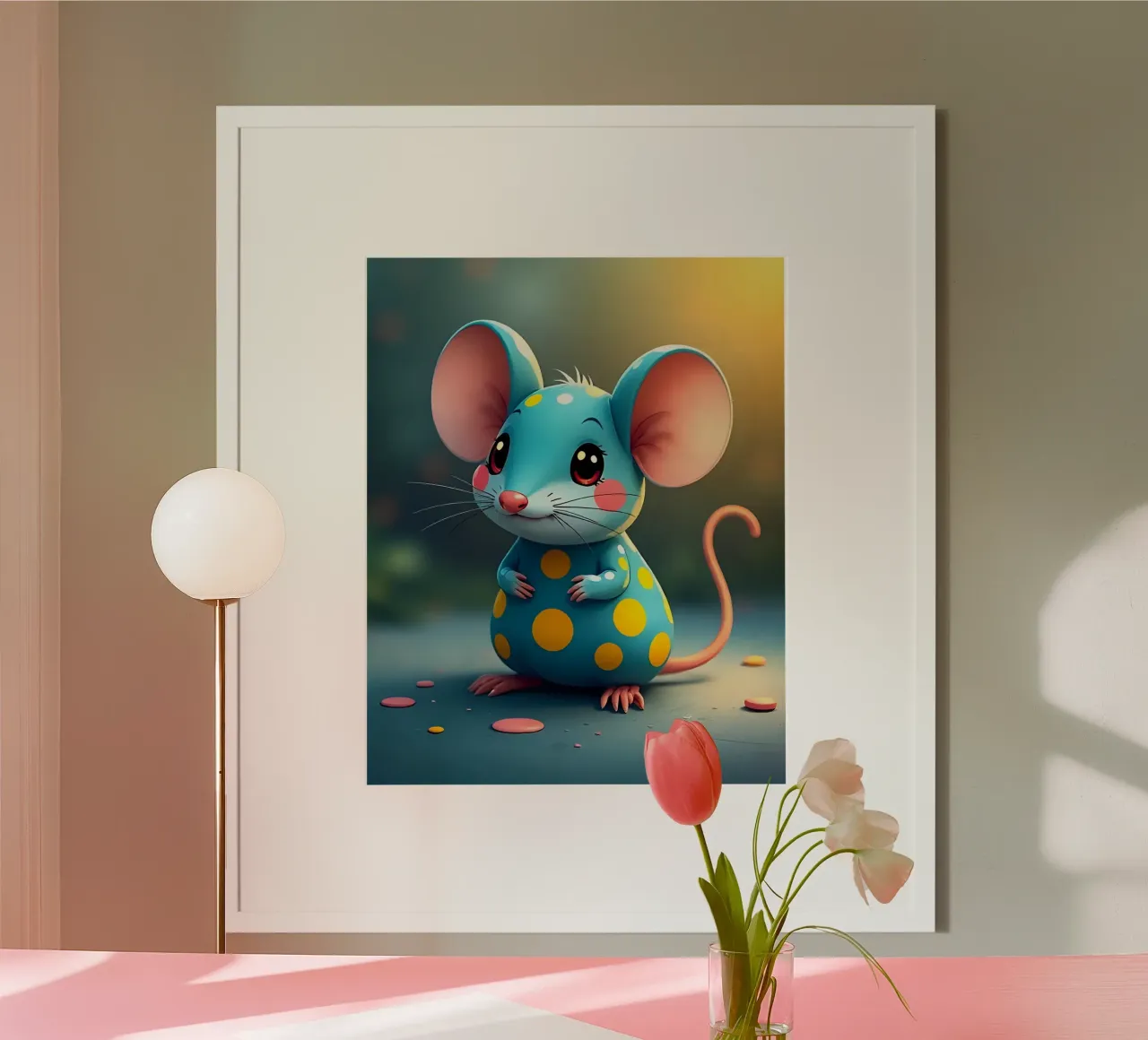 Topo_3 poster con telaio in alluminio da Tierisch bunt by LK