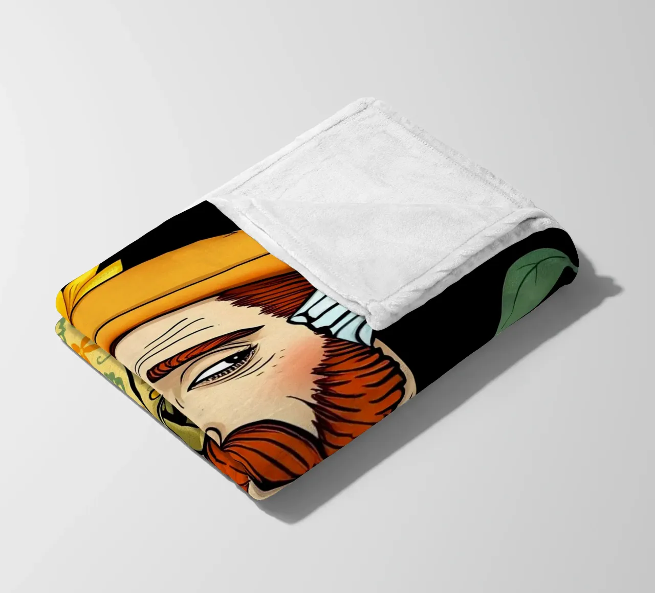 Vincent Van Gogh With Mobile Phone fleece blanket by COLLEEN CRAFTS