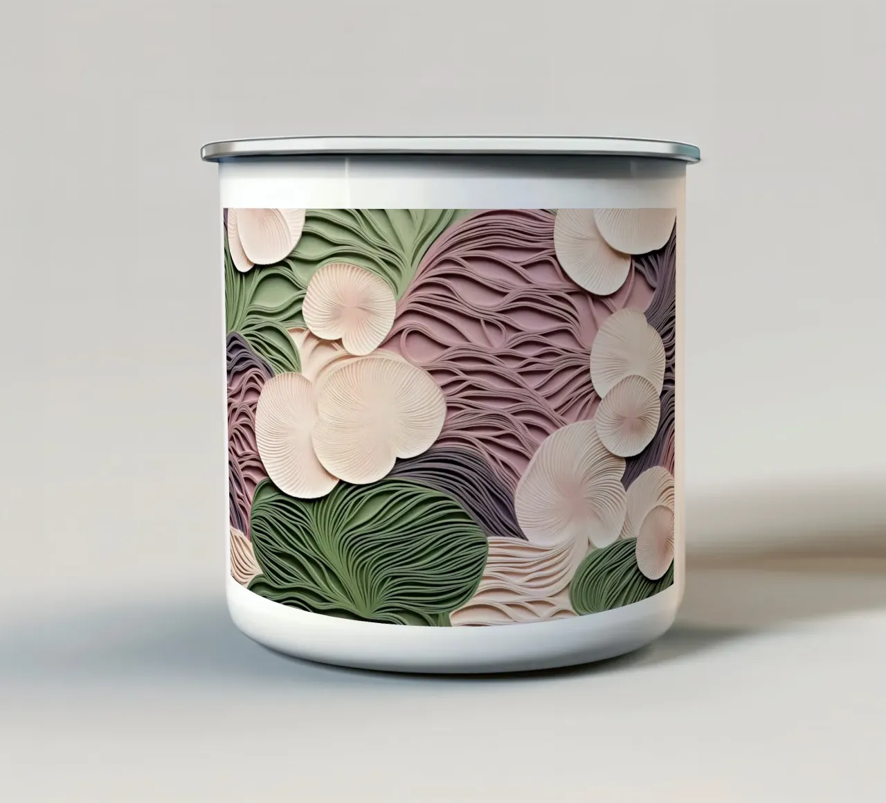 Fiori pastello a spirale tazza in smalto da Carinaprint