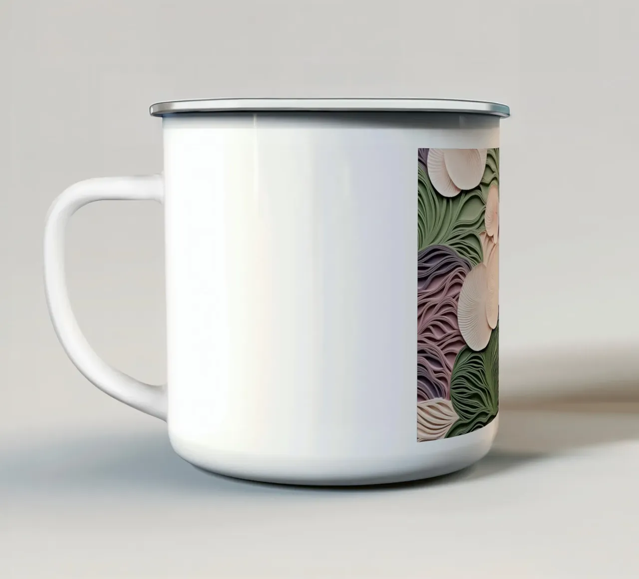 Fiori pastello a spirale tazza in smalto da Carinaprint