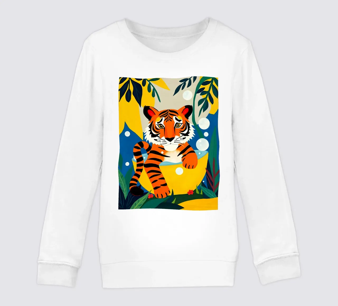 TIJGER IN BAD kinder sweatshirt van ARTOMATIC