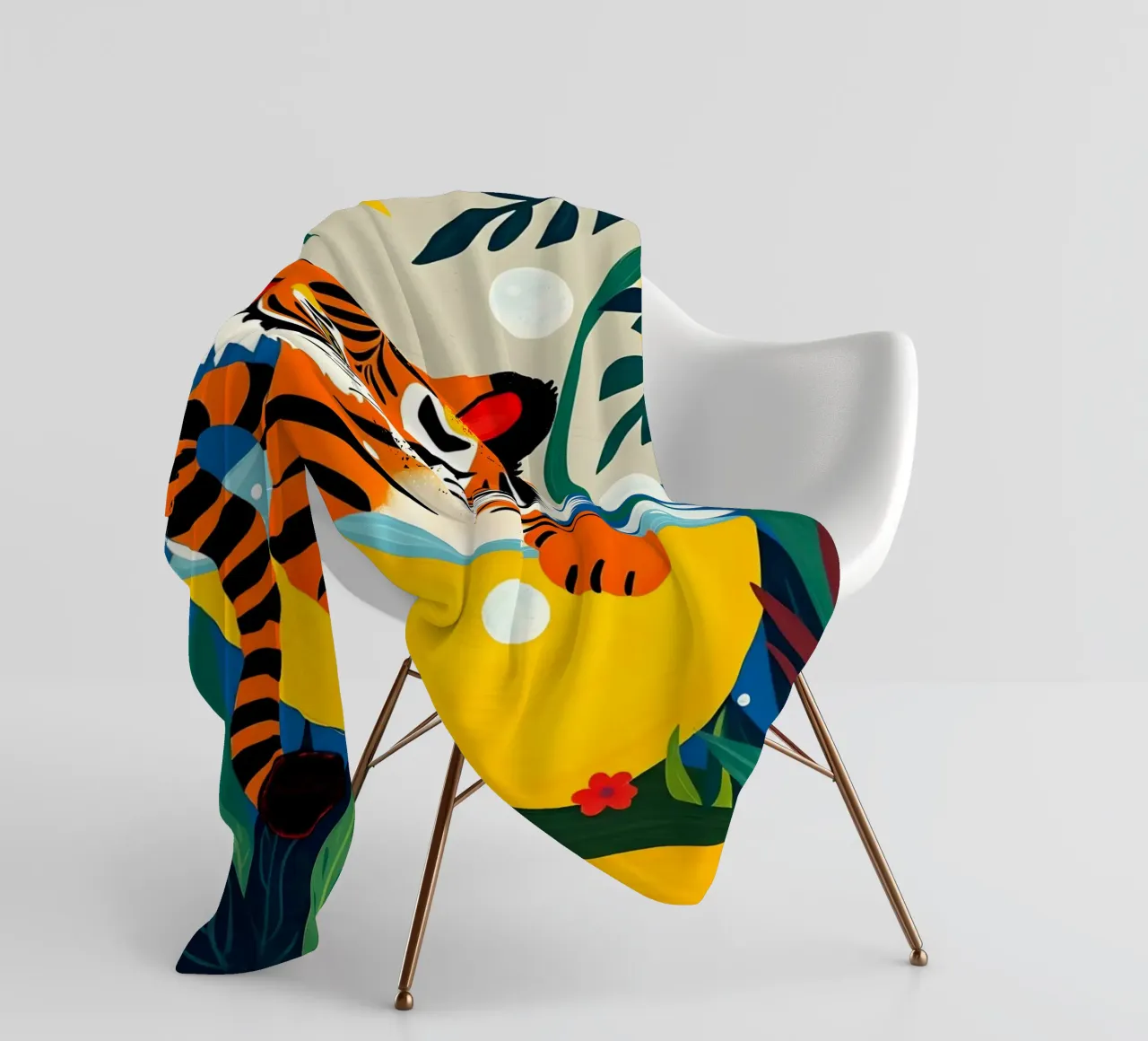 TIGER IM BAD Fleecedecke von ARTOMATIC