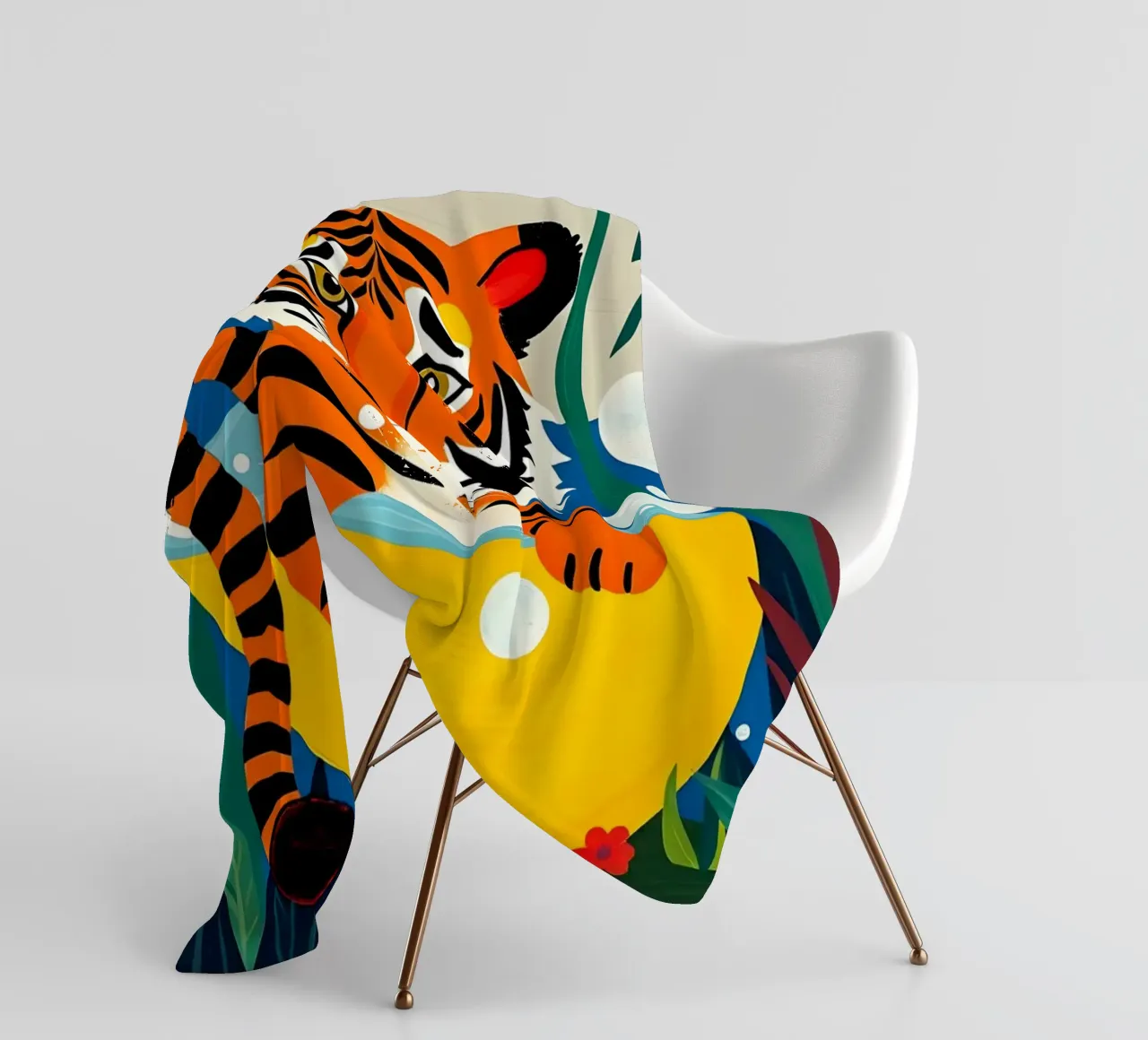TIGER IM BAD Fleecedecke von ARTOMATIC