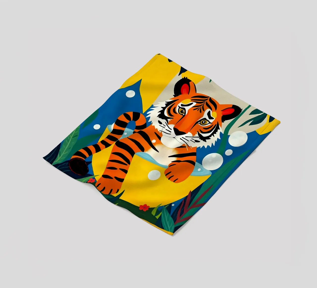 TIGER IM BAD Fleecedecke von ARTOMATIC
