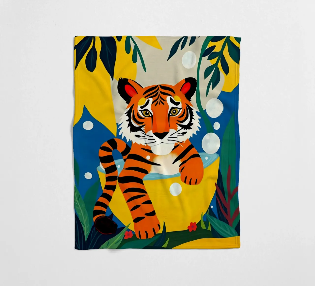 TIGER IM BAD Fleecedecke von ARTOMATIC