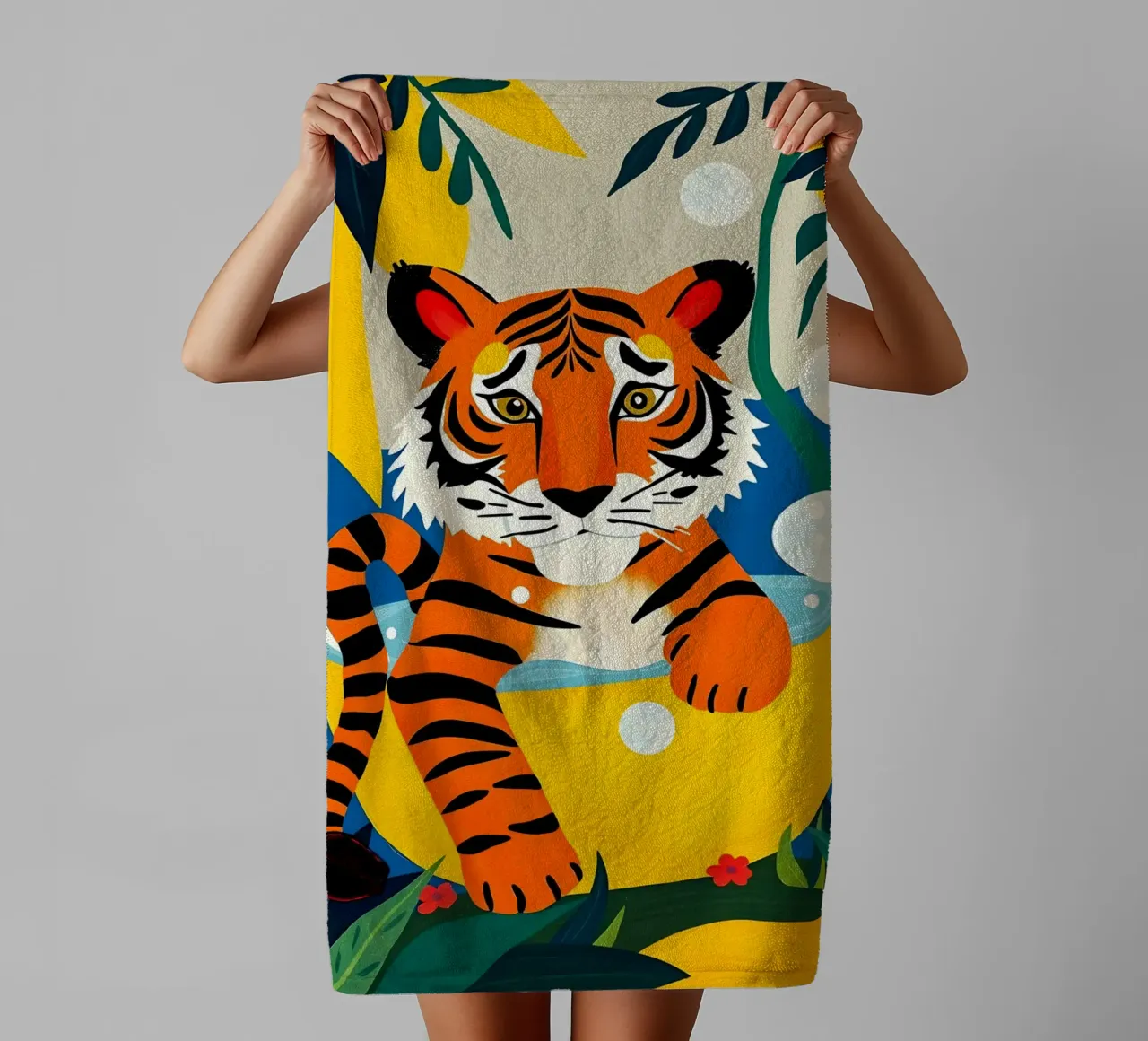 TIJGER IN BAD badhanddoek van ARTOMATIC