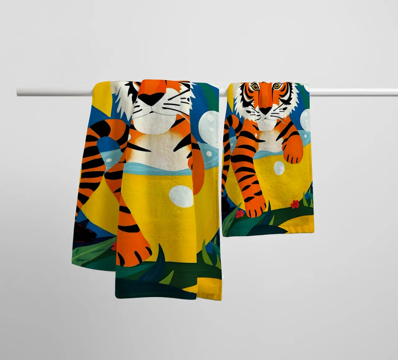 TIJGER IN BAD badhanddoek van ARTOMATIC