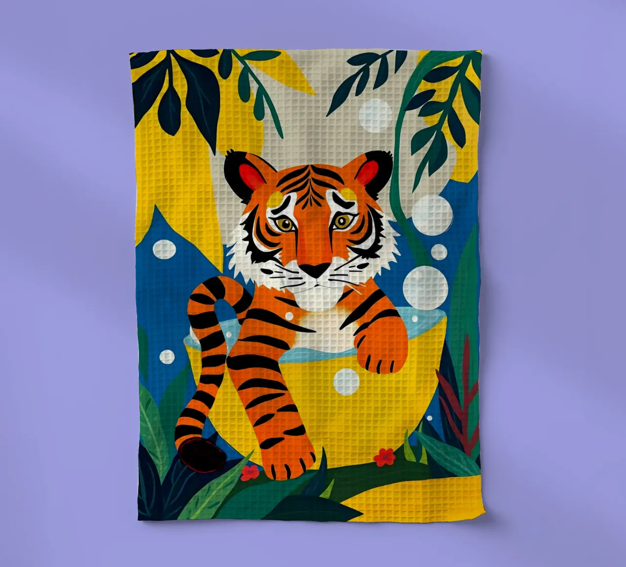 TIGRE DANS LE BAIN torchon de ARTOMATIC