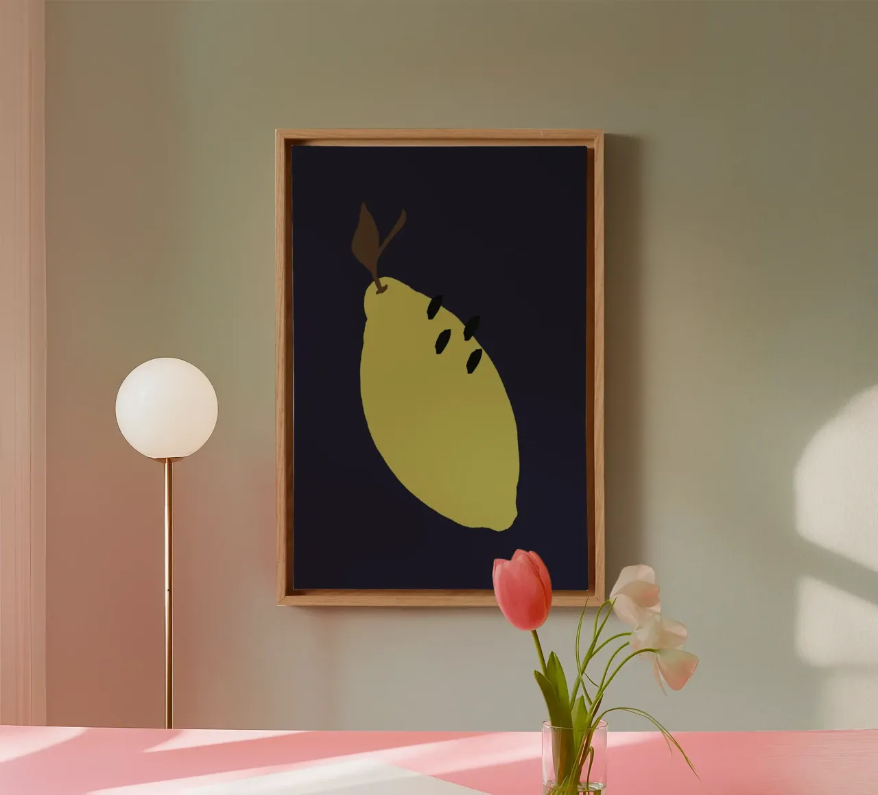 Joyful Fruits - Lemon tela con Cornice a cassetta da Atelier Mave
