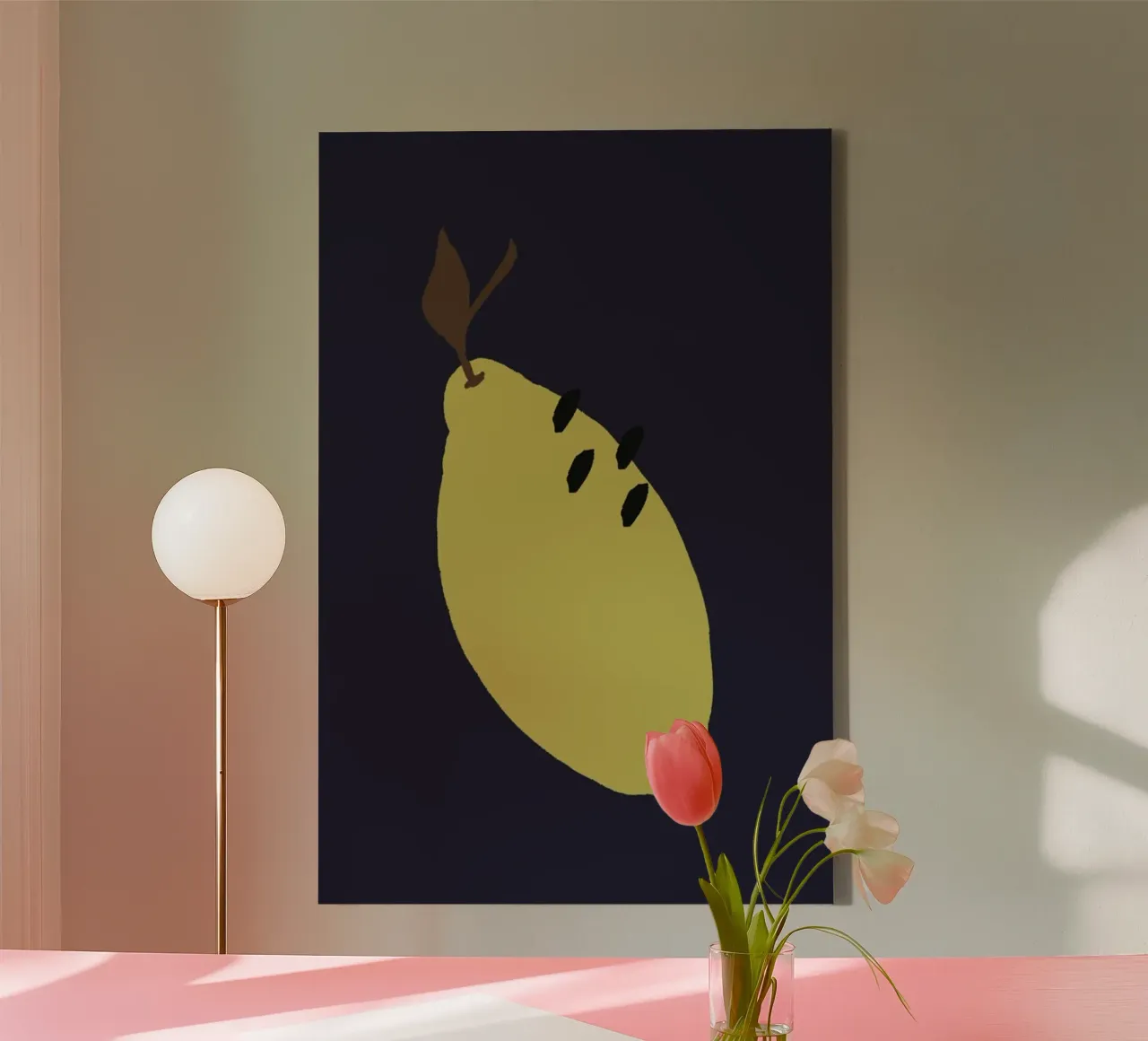 Joyful Fruits - Lemon tela con Cornice a cassetta da Atelier Mave