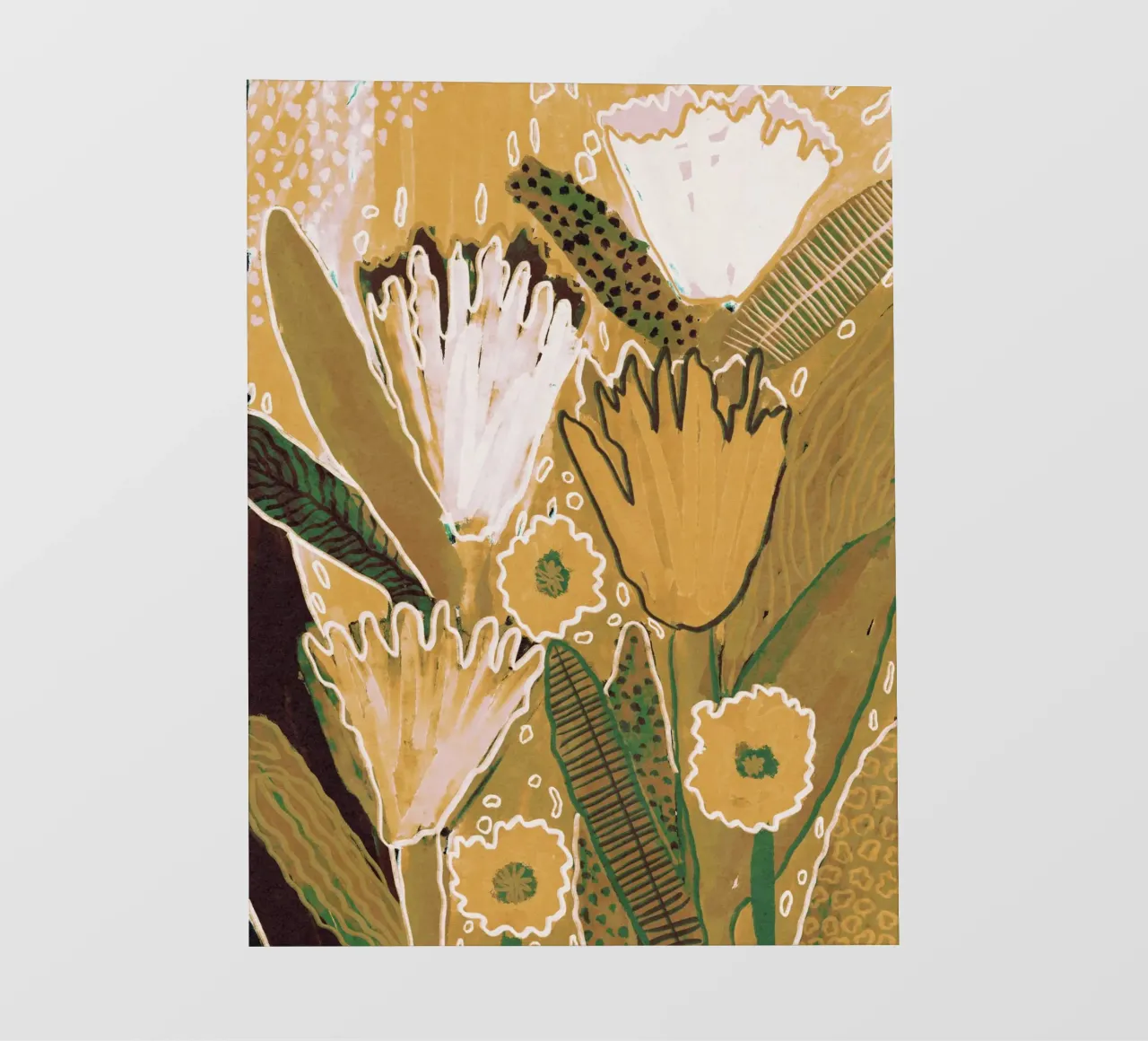 Fiori di campo magici / Giallo e verde telo in pvc da Alisa Galitsyna