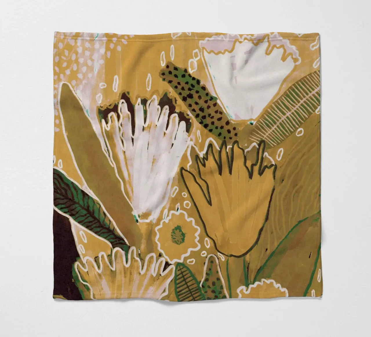 Fiori di campo magici / Giallo e verde coperta in pile da Alisa Galitsyna