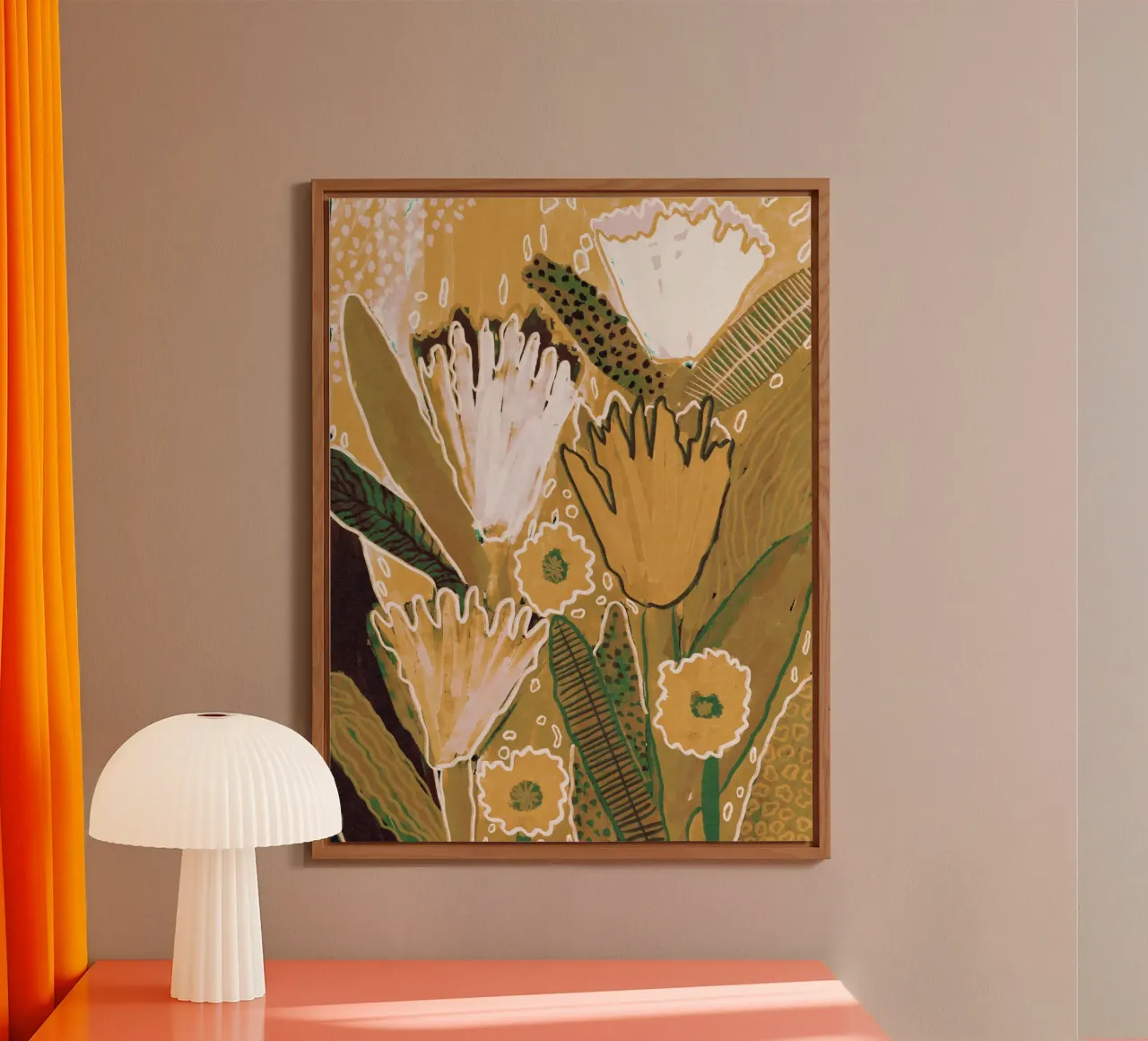 Fiori di campo magici / Giallo e verde alluminio dibond da Alisa Galitsyna