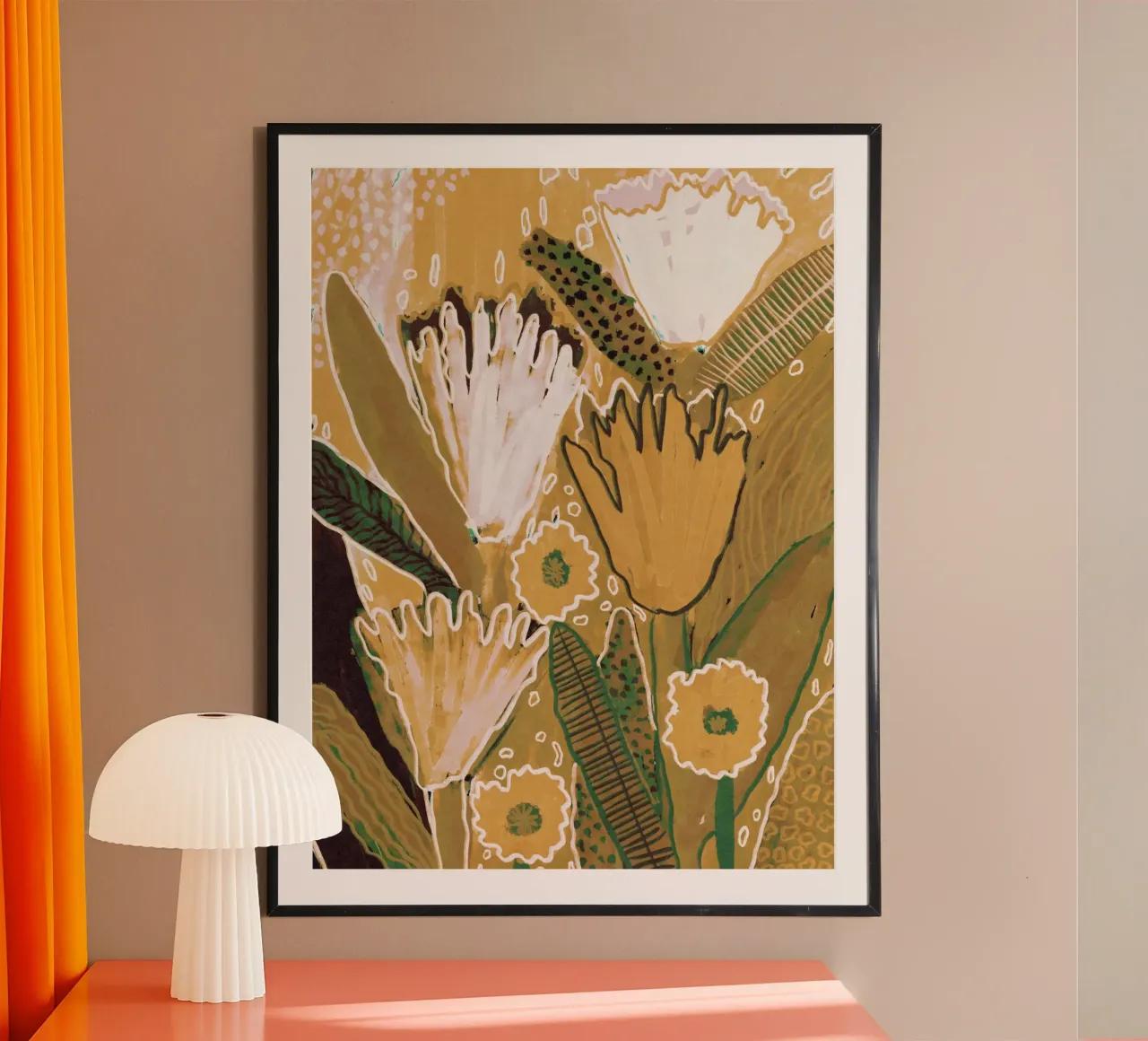 Fiori di campo magici / Giallo e verde carta hahnemühle da Alisa Galitsyna