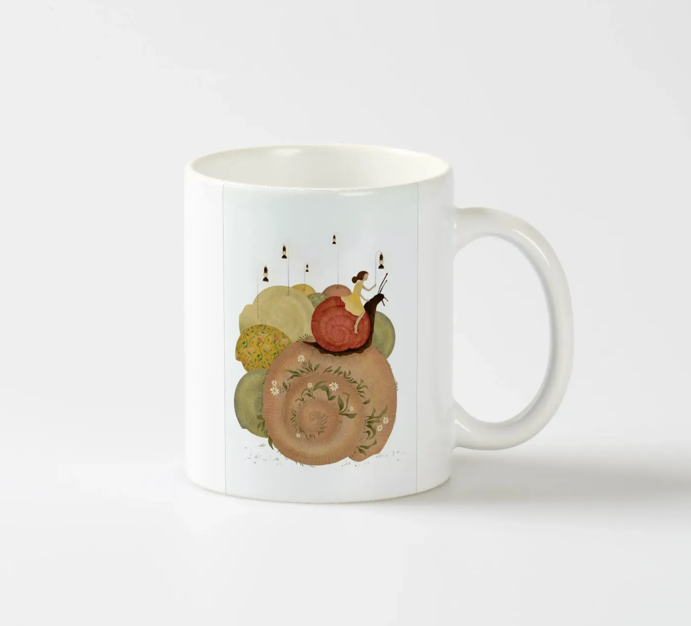 Snails ceramic mug by Amalia Restrepo