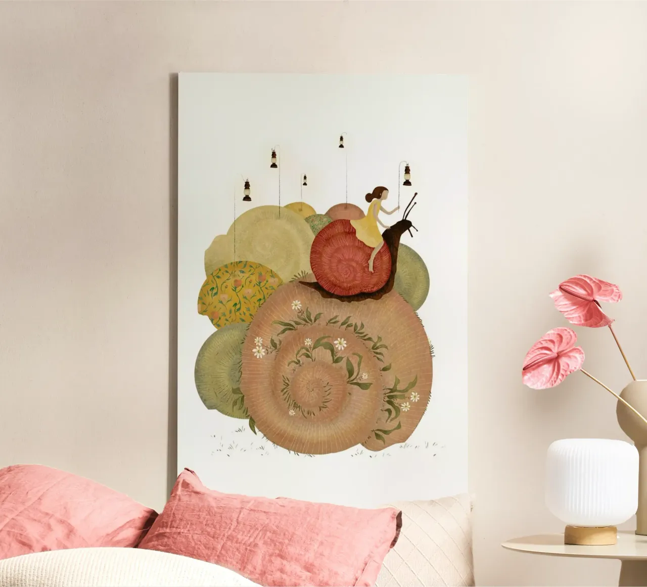 Snails canvas by Amalia Restrepo