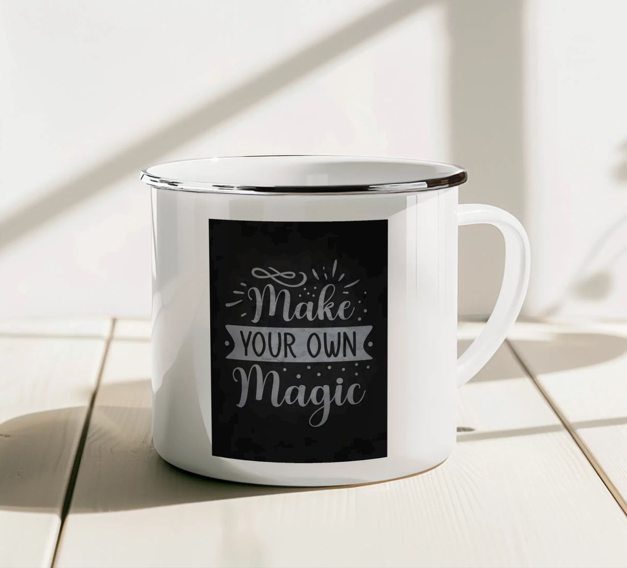 Make Your Own Magic enamel mug by Raegen
