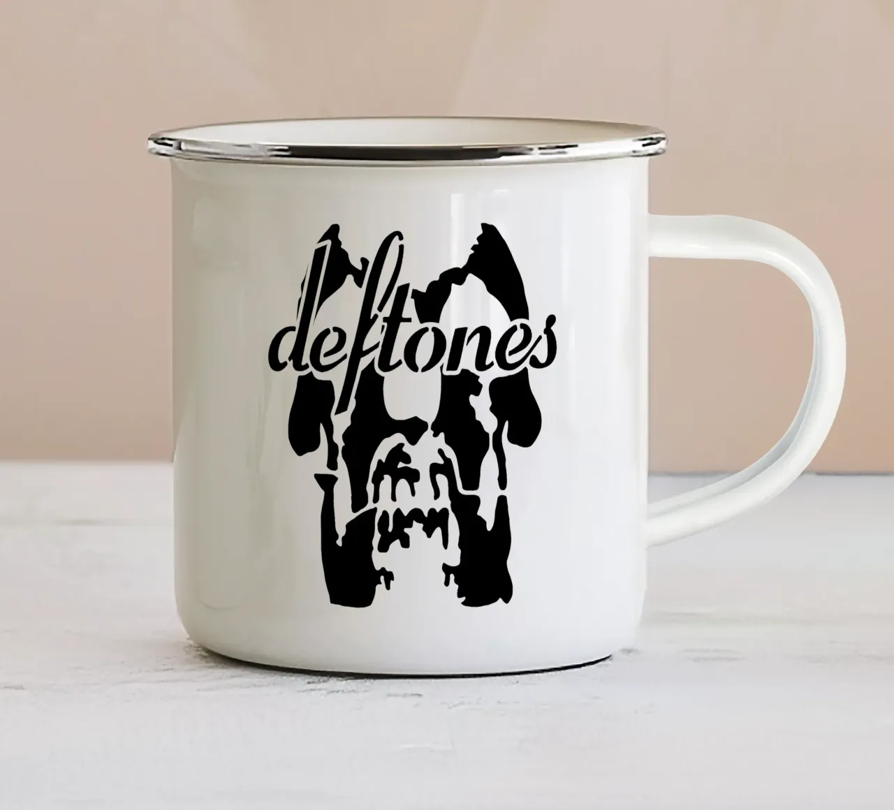 Teschio nero tazza in smalto da Musc-Fav
