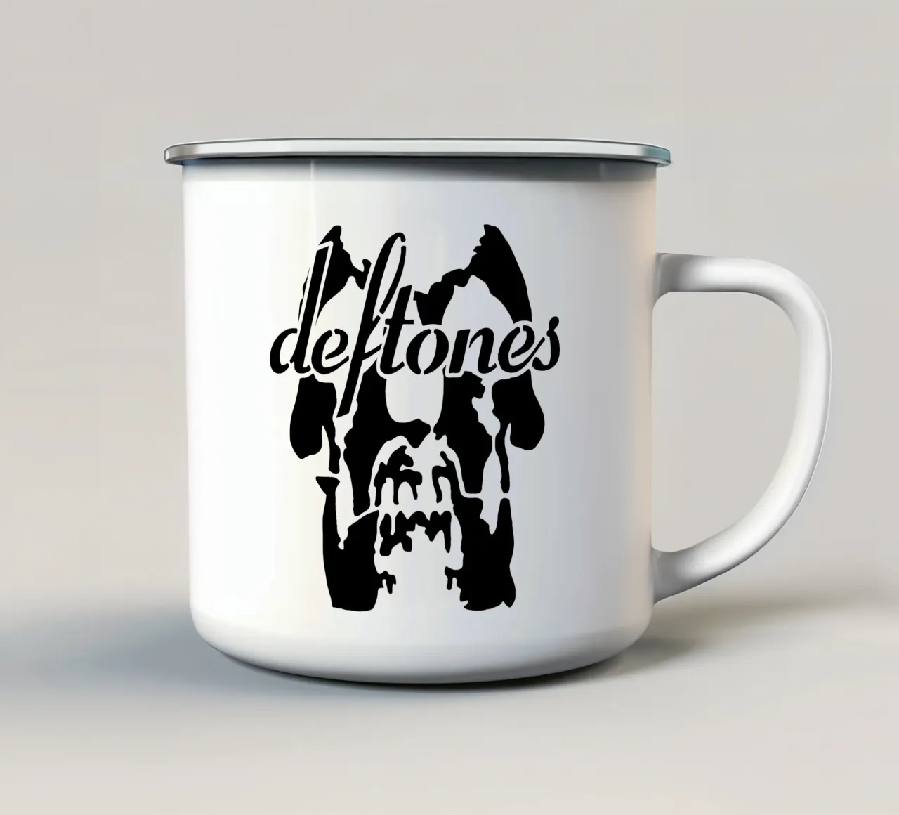 Teschio nero tazza in smalto da Musc-Fav