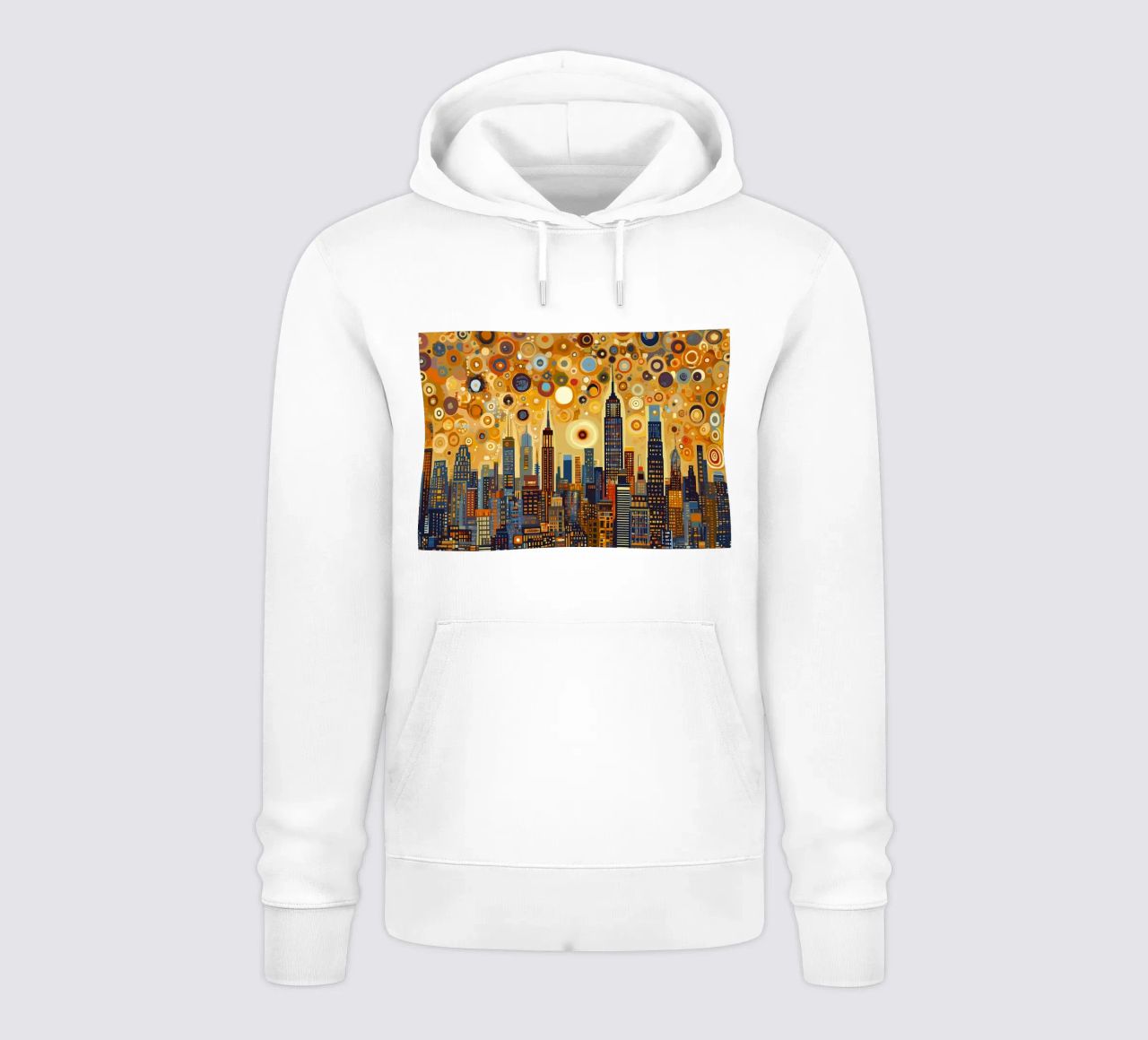 Noche estrellada NYC Skyline sudadera con capucha de Caeson